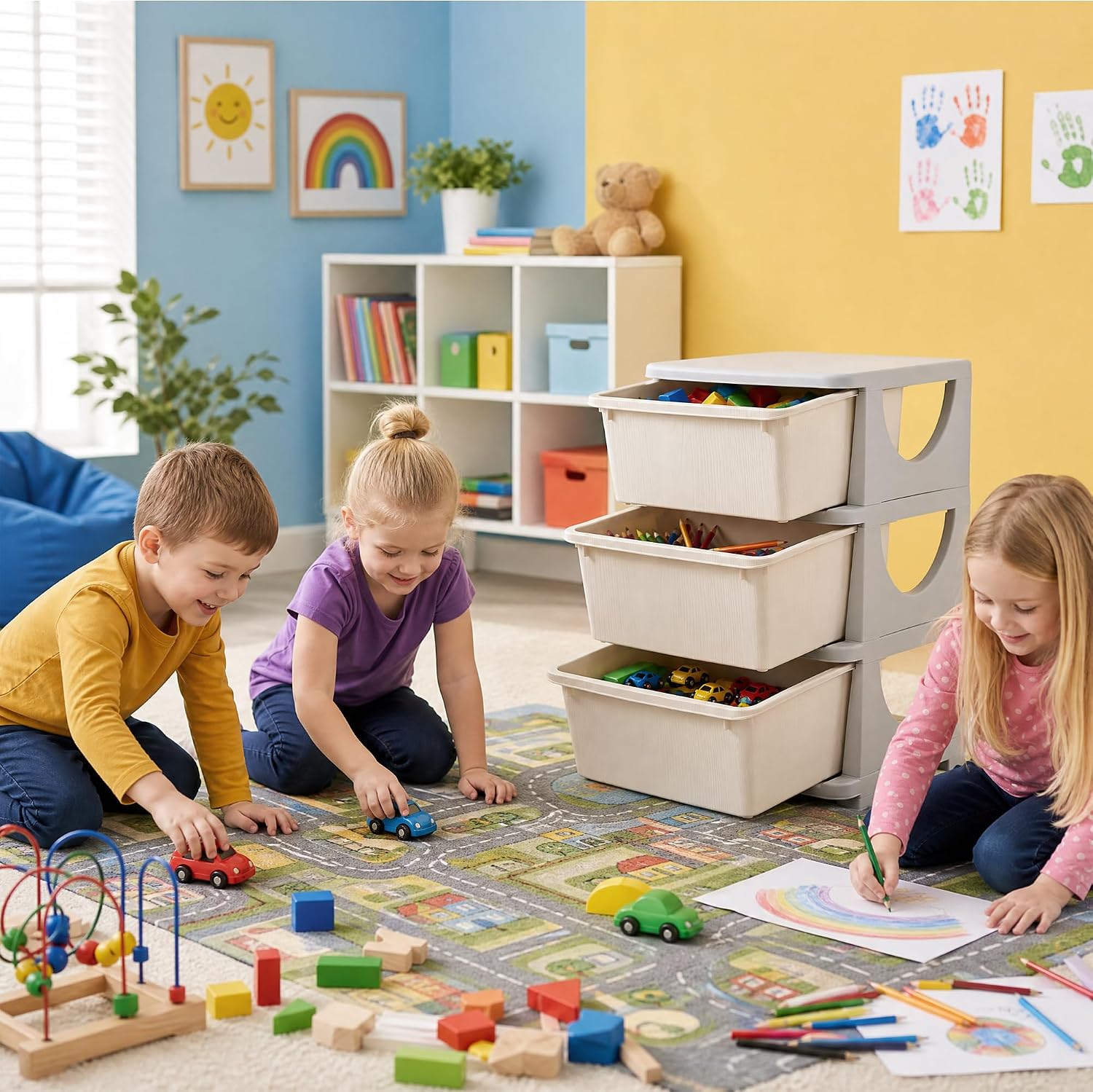Kids Toys Drawers - Lemari Penyimpanan Mainan dan Buku Anak