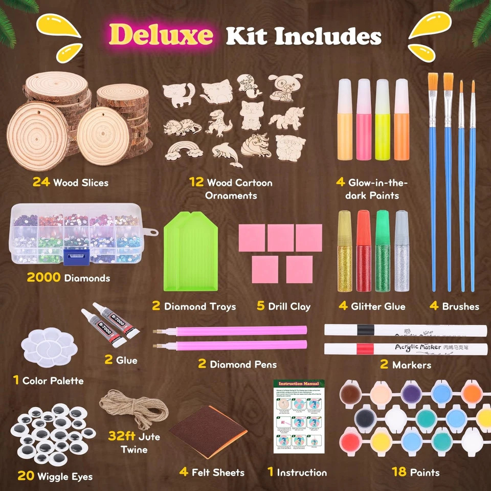 Kid Toys And Craft - Perlengkapan Lukis Kayu Menyala dalam Gelap