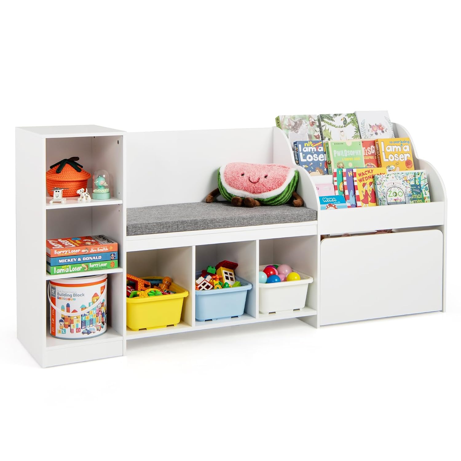 Kids Toys Drawers - Rak Buku Anak dengan Tempat Duduk