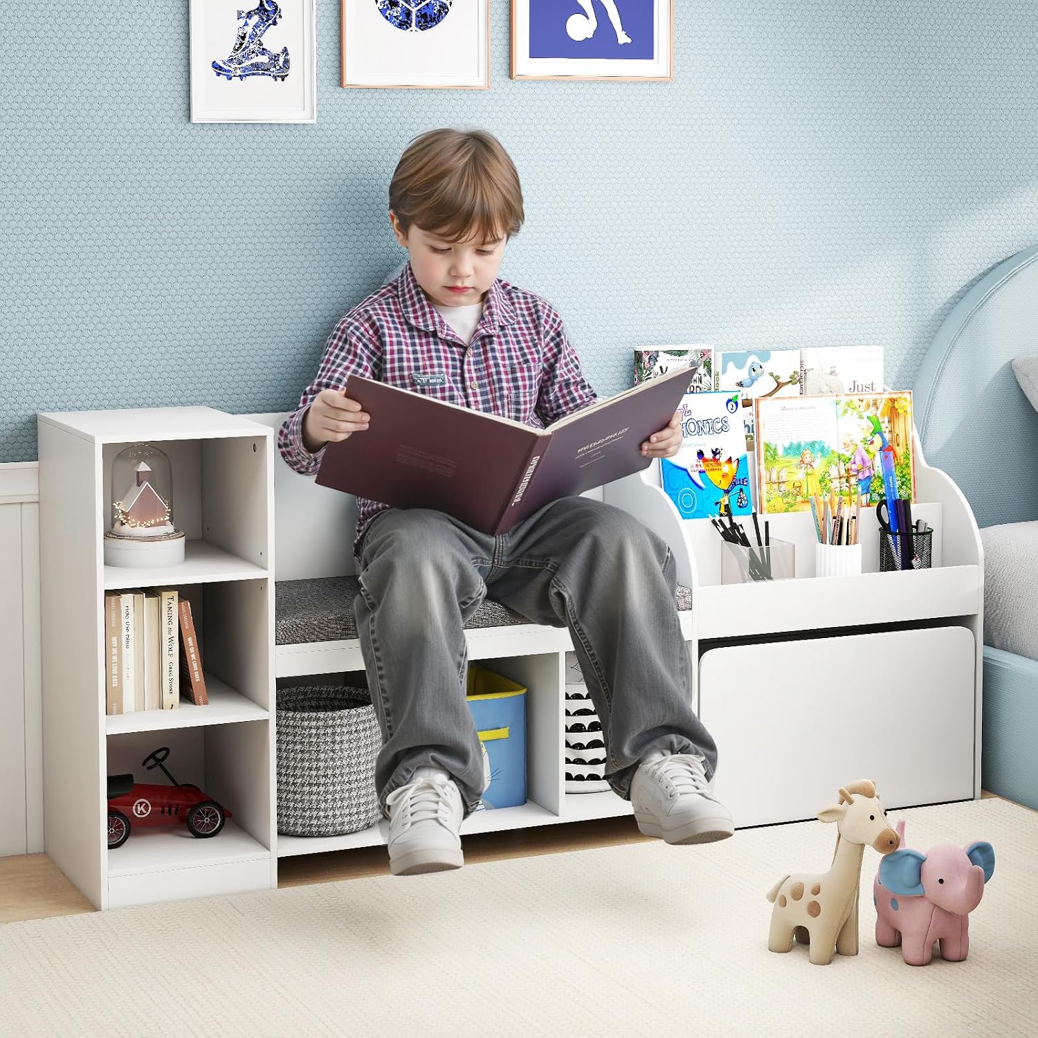 Rak Buku Anak dengan Tempat Du - Kids Toys Drawers ulasan dan harga
