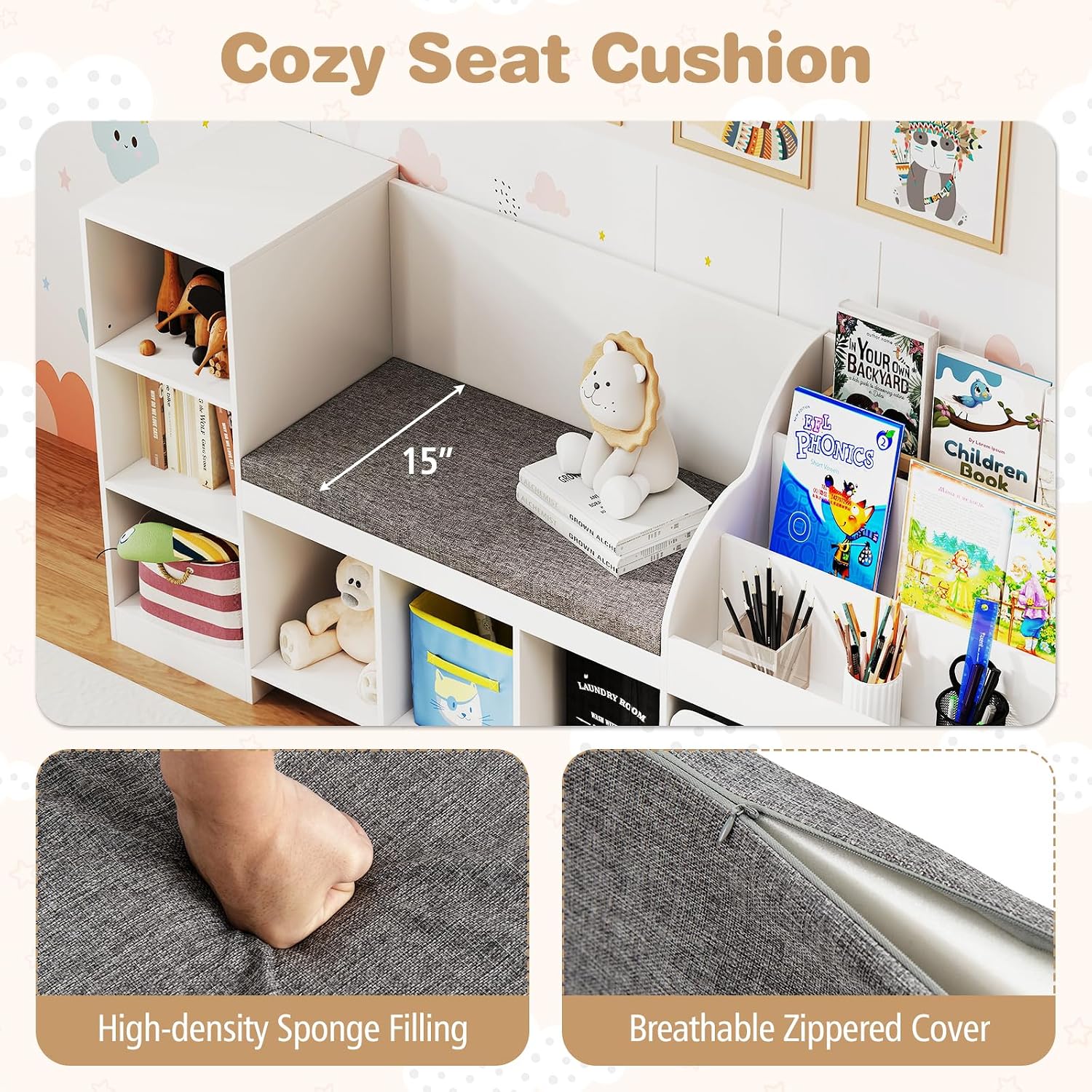 Rak Buku Anak dengan Tempat Du - Kids Toys Drawers ulasan dan harga